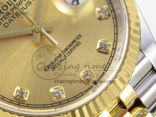 0107 DateJust 36 126233 APF 1:1 Best Edition 904L Steel YG Diamonds Dial on SS YG Jubilee Bracelet VR Unisex 1592
